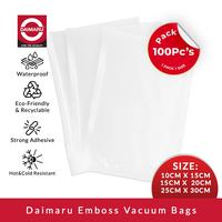 Gambar Daimaru Plastik Vacuum Sealer Embossed 10x15cm/25x30cm/25x30CM 100 Lembar Tebal 95 Mic BPA Free Makanan Kering & Moist - 25x30 cm dari Daimaru Kota Tangerang 1 Tokopedia