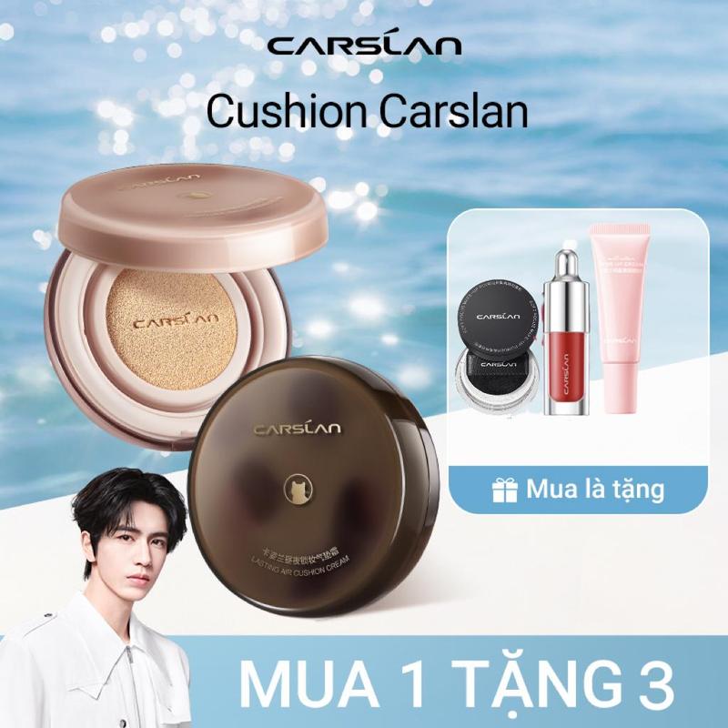 MIN Cushion phiên bản dưỡng ẩm kiềm dầu Carslan,Giữ lớp trang điểm cả ngày Lớp trang điểm không bị loang lổ 13.5g+ Mua 1 Tặng 3 Son tint mini màu random *1+kem nâng tông da 5g*1+phan phu mini 1g*1