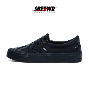 SABA Drunk Checkerboard All Black - Sepatu Sneakers Pria Wanita
