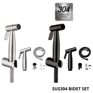 Toilet Jet Shower Stainless Bidet Closet Cebok - Kepala Jet Shower Stainless Steel SUS 304 dengan Selang Fleksibel Stainless Steel 1/2 Inch