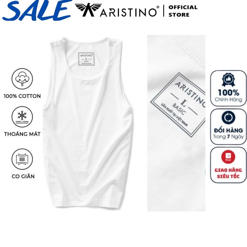 Áo Ba Lỗ Nam Aristino Thun 3 Lỗ Trắng Trơn Lót trong Sơ Mi 100% Cotton Mềm Mịn…