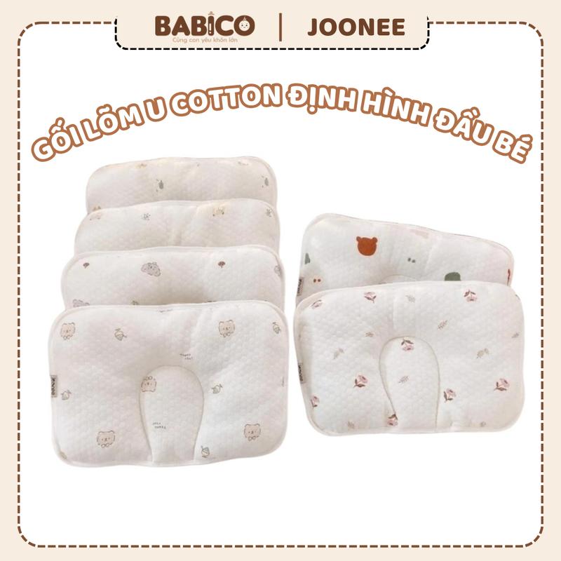 Gối Lõm Mặt Lụa Cotton Joonee Việt Nam Họa Tiết Pastel Cao Cấp Êm Ái Chống Méo Bẹp Đầu Cho Bé