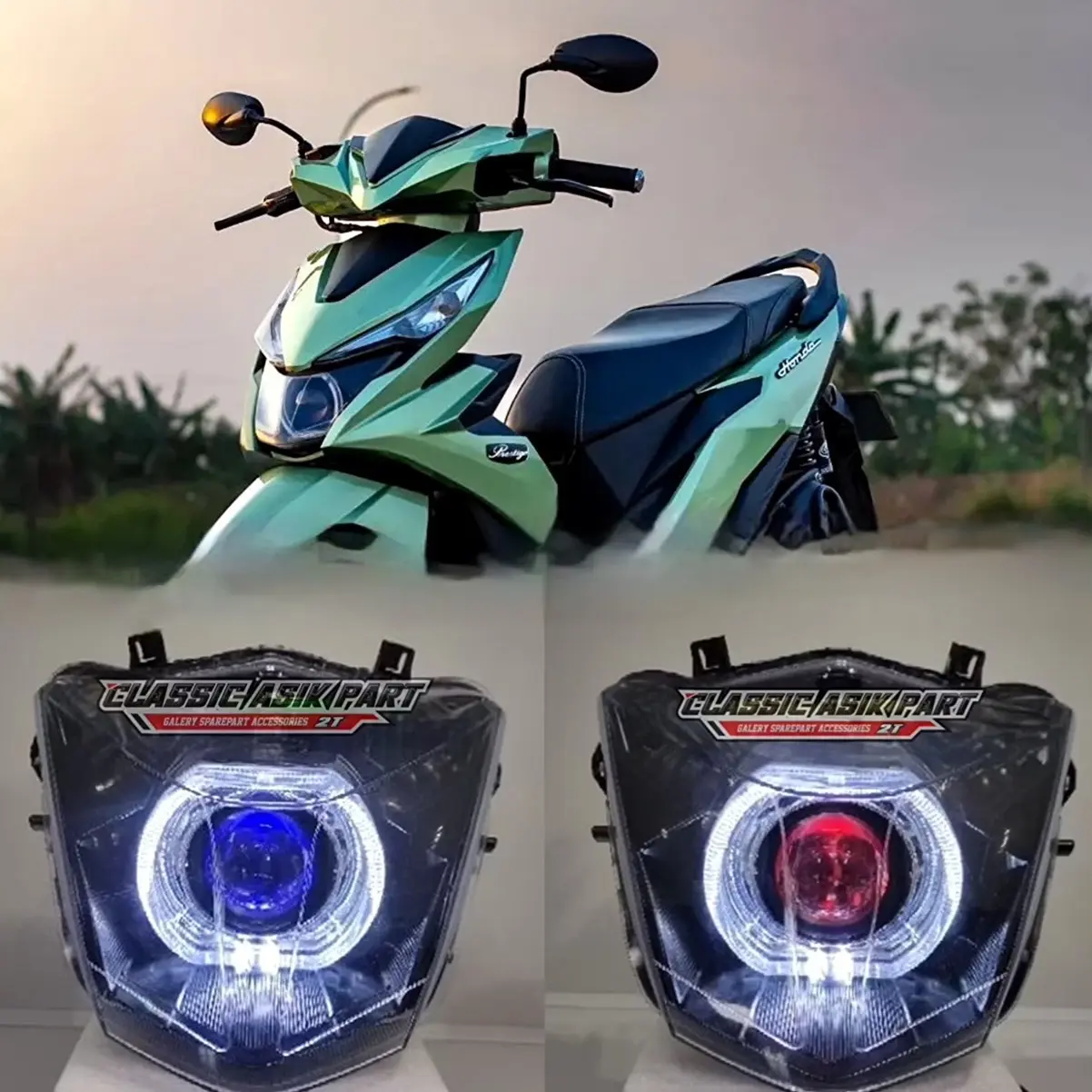 LAMPU DEPAN BEAT ESP STREET BILED LED SET REFLEKTOR BILED