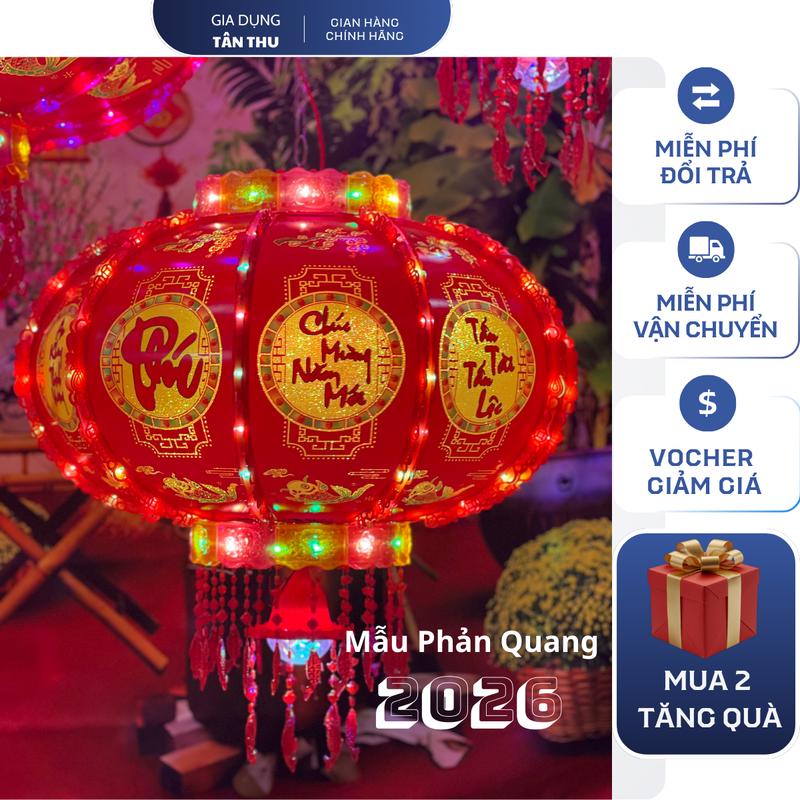  Đèn Lồng Điện Xoay 360 Chữ Việt Chúc Mừng Năm Mới Treo Trang Trí tết 2026 Bền Đẹp 