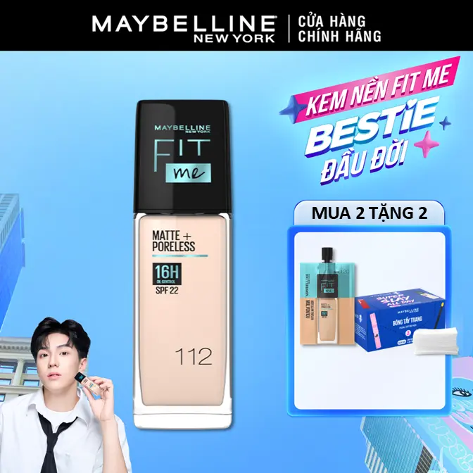Kem nền mịn nhẹ kiềm dầu Fit Me Maybelline New York Matte Poreless Foundation 30ml