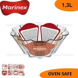Marinex Loyang Kaca Sifon 1,3 L - Loyang Kue Sifon - Loyang Oven Microwave - Brioche Dish