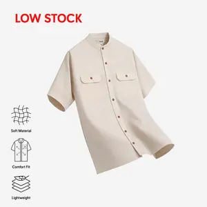 DUHA Baju Koko Linen Lengan Pendek - White Sand - Sayf