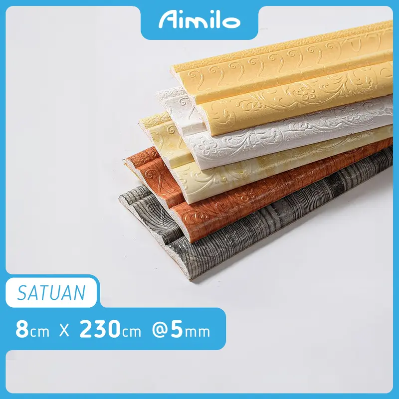 PVC LIST 8 CM 5MM | 8CM X 230CM | ANTI NODA DAN ANTI LUNTUR | STIKER WALLPEPER DINDING VINY LIST 0