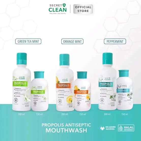 Secret propolis mouthwash 150ml/antiseptic antiseptik/anti bau mulut/pembersih mulut/bau tidak sedap