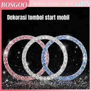 Diamond Ring Button Aksesoris Mobil/RingTombol Start Stop Engine Berkualitas Premium Car