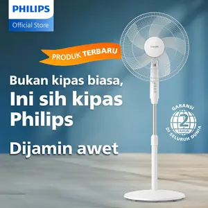 Baru! Kipas Angin Philips, Kipas Angin Berdiri, Kipas Philips ACP620/00 - Putih - Lebih Kencang, Lebih Senyap, Dijamin Awet. Stand Fan, White, 16 Inchi, Fan Philips, Kipas Baling 5, Kipas listrik, Philips Kipas