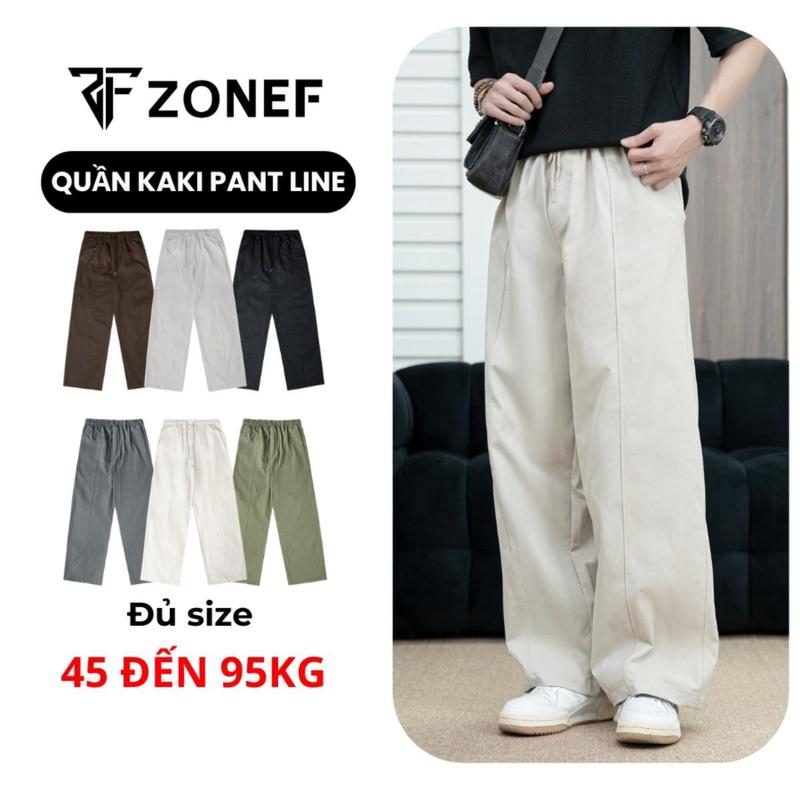 Quần Kaki Nam Ống Suông Xếp Ly ZONEF OFFICIAL, Quần Ống Rộng Chất Vải Kaki Dù…