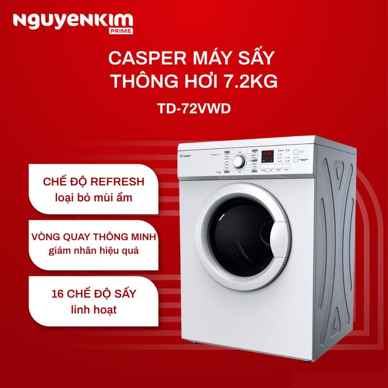 Máy sấy quần áo Casper 7.2 kg TD-72VWD