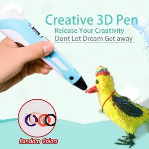 3D Pen 3D Drawing Printing Pen with LCD Screen Power Adapter with 200M PLA Filament Toy Kids Christmas Birthday DIY Gift