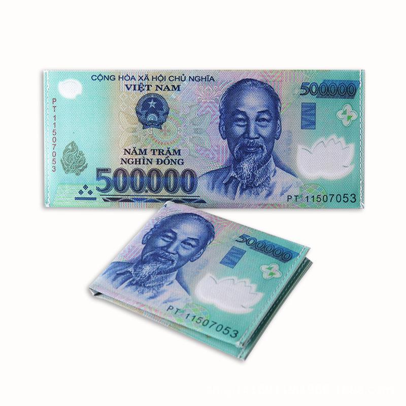Túi ví ngắn gọn in hình tiền tệ thời trang tiện dụng