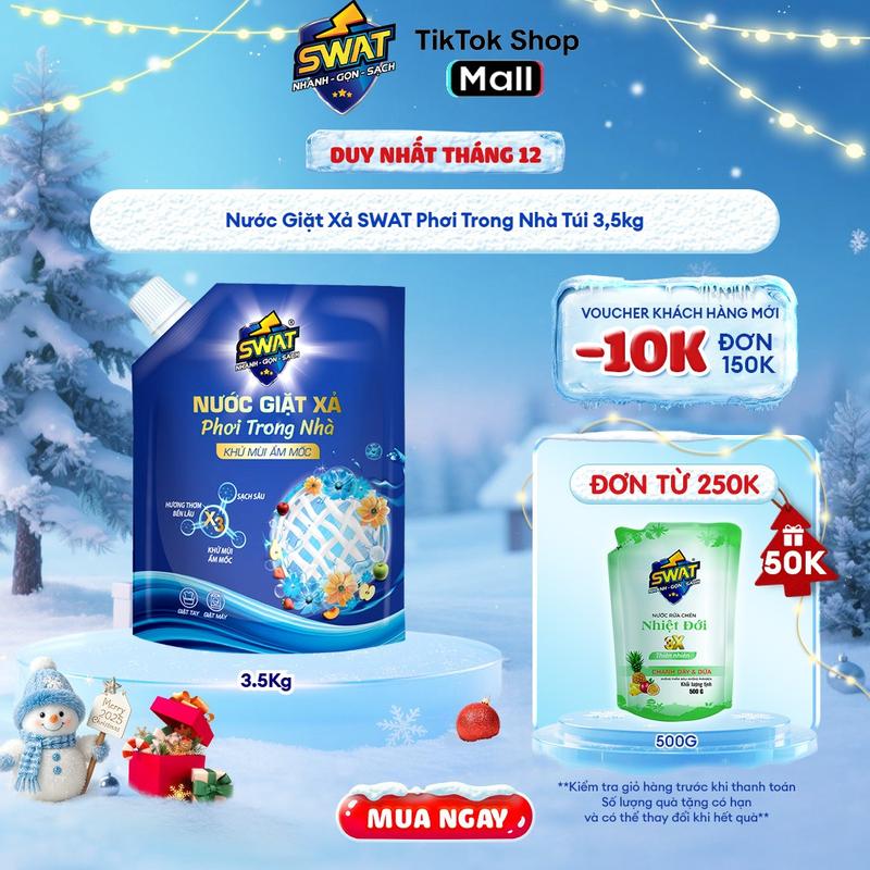  Nước Giặt Xả SWAT Phơi Trong Nhà Túi 3,5kg 