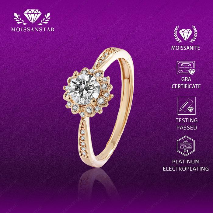 Gambar OS4-MS-R106-CG Cincin Wanita Moissan Star Permata Moissanite Premium Lapis Emas 18k Sertifikat GRA Asli Garansi 1 Tahun Berkualitas Tinggi High Quality Anti Luntur Karat Berubah Warna Aksesoris Perhiasan Cincin Nikah Permata VVS1 Elegan Free Box dari Moissan Star Kota Administrasi Jakarta Utara Tokopedia