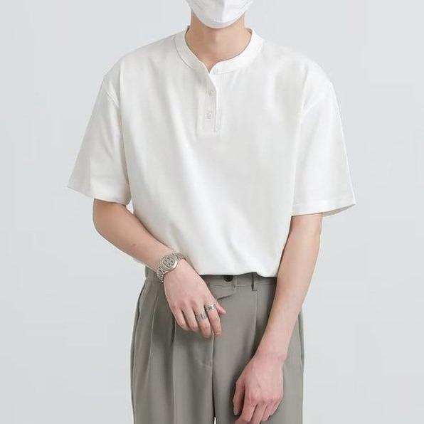  Áo Phông Nam Cổ Tàu Basic Brand HB Chất Liệu Cotton Thoáng Mát A25 