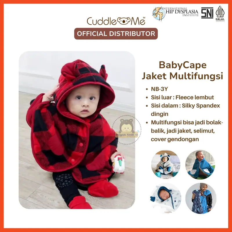 BabyCape CuddleMe Cover Gendongan Jaket Bayi Anak Multifungsi Toddler 0
