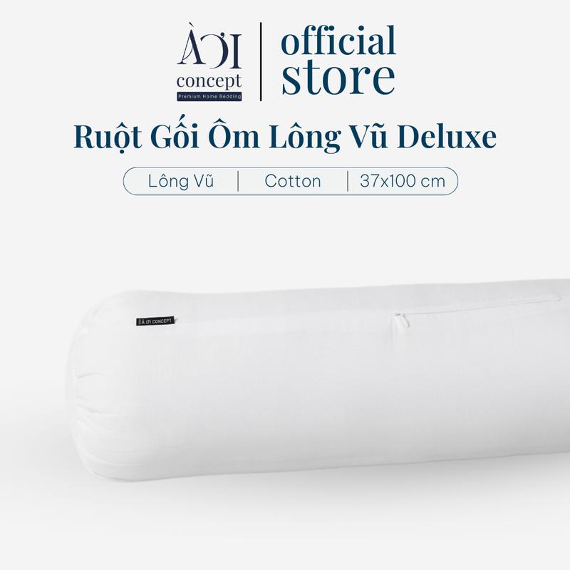 Ruột Gối Ôm Deluxe Gòn Lông Vũ Siêu Nhuyễn 37x100cm AOICONCEPT - Thiết Kế Êm Ái Hỗ Trợ Giấc Ngủ Tự Nhiên