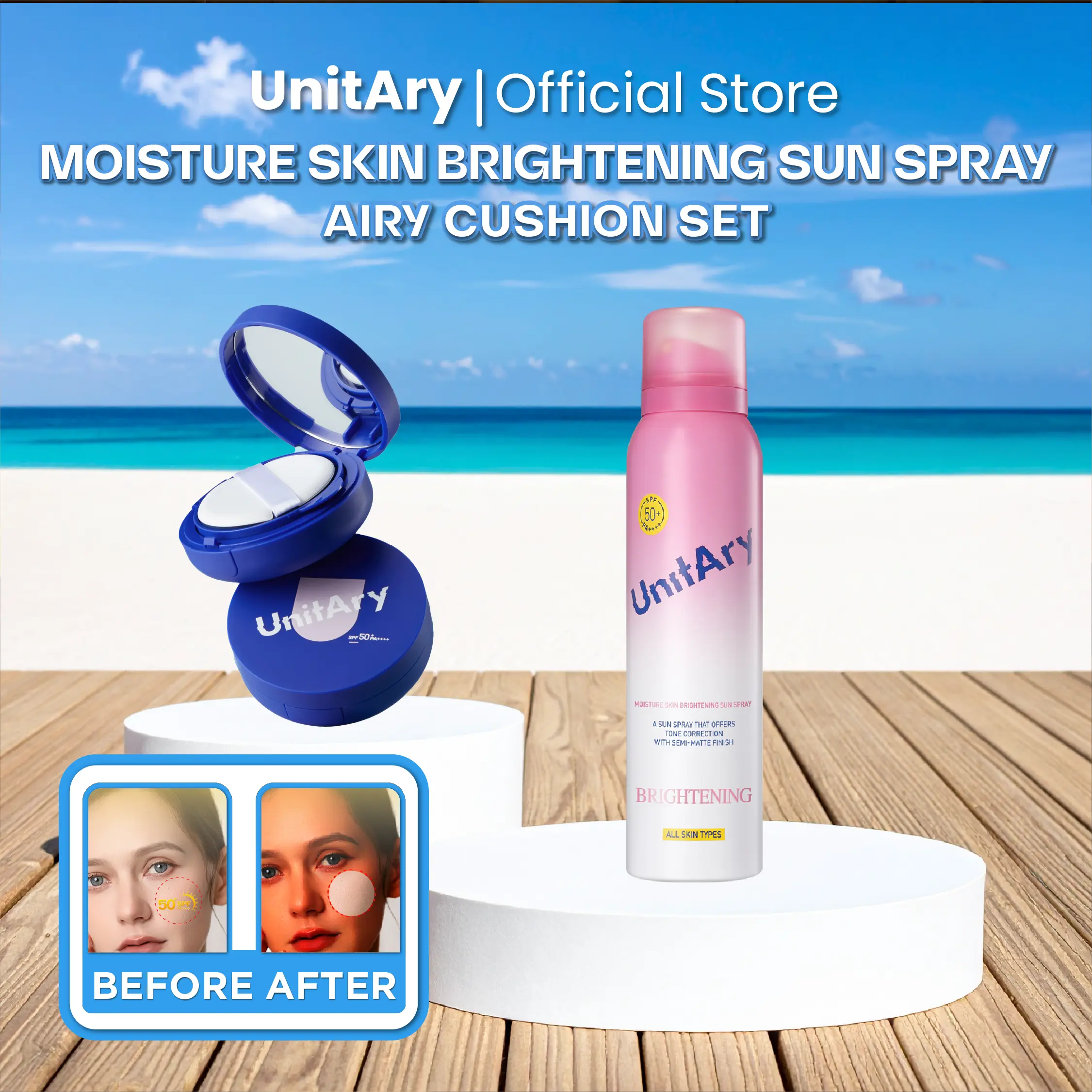 Moisture Skin Brightening + Airy Cushion set