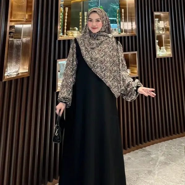 Azra Flower Set hijab by Velino collection Dress Muslim Setelan 4