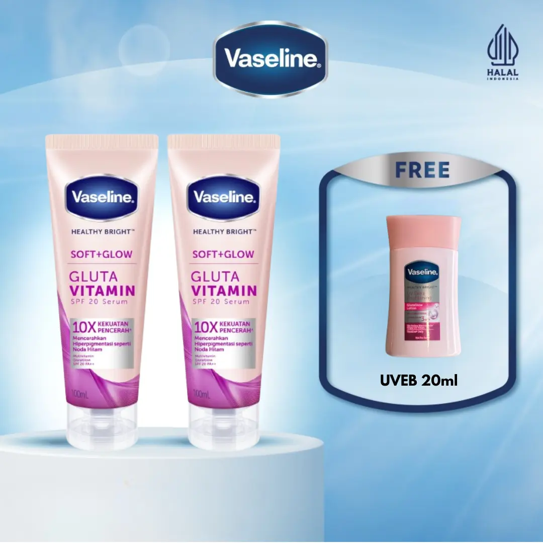 [B2G1] Vaseline Gluta Vitamin Soft Glow 100ml Free UVEB 20ML