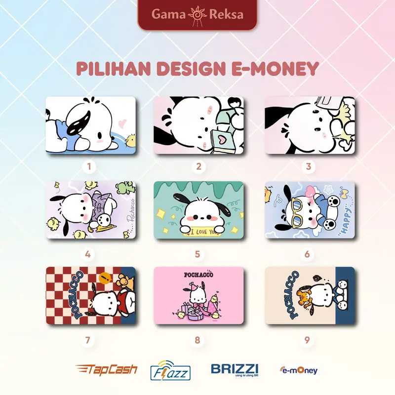 Kartu CUSTOM Sanrio dengan Desain Bebas dan Cetak UV Printing - Cards, Merah Notes 2