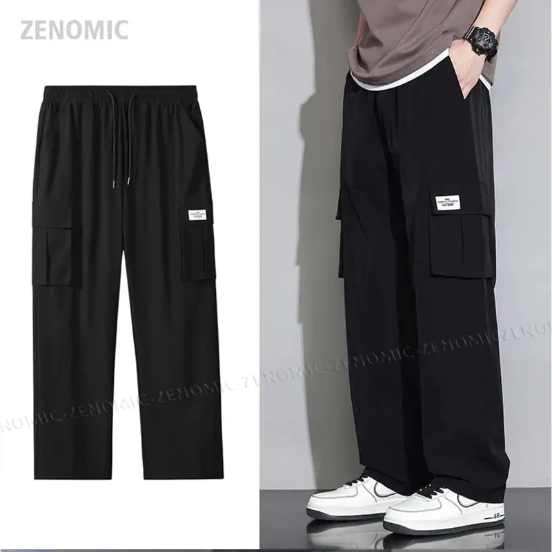 PROMO - CELANA PANJANG CARGO LONGGAR OVERSIZE BAGGY LOOSE PANTS PRIA KOREAN STYLE Hitam 1