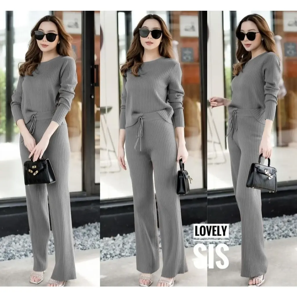 Hanolshop Setelan Deira - Baju Wanita - Baju Celana - Setelan Polos Panjang