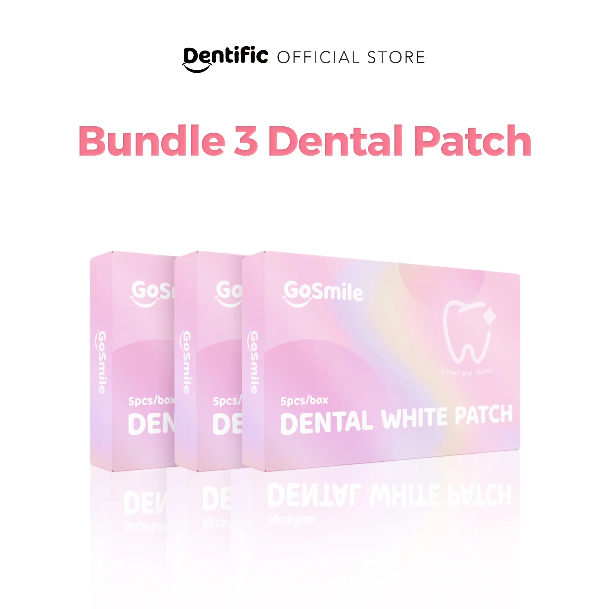 Bundle 3 Box Dentific Dental White Patch -  Teeth Whitening with Glycerin Menthol dan PVP - Pemutih Gigi Sensitive