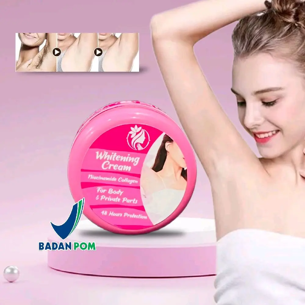 BPOM Whitening Cream Pemutih Ketiak Hitam Leher dan Selangkangan Mencerahkan Tubuh 10g Pencerah