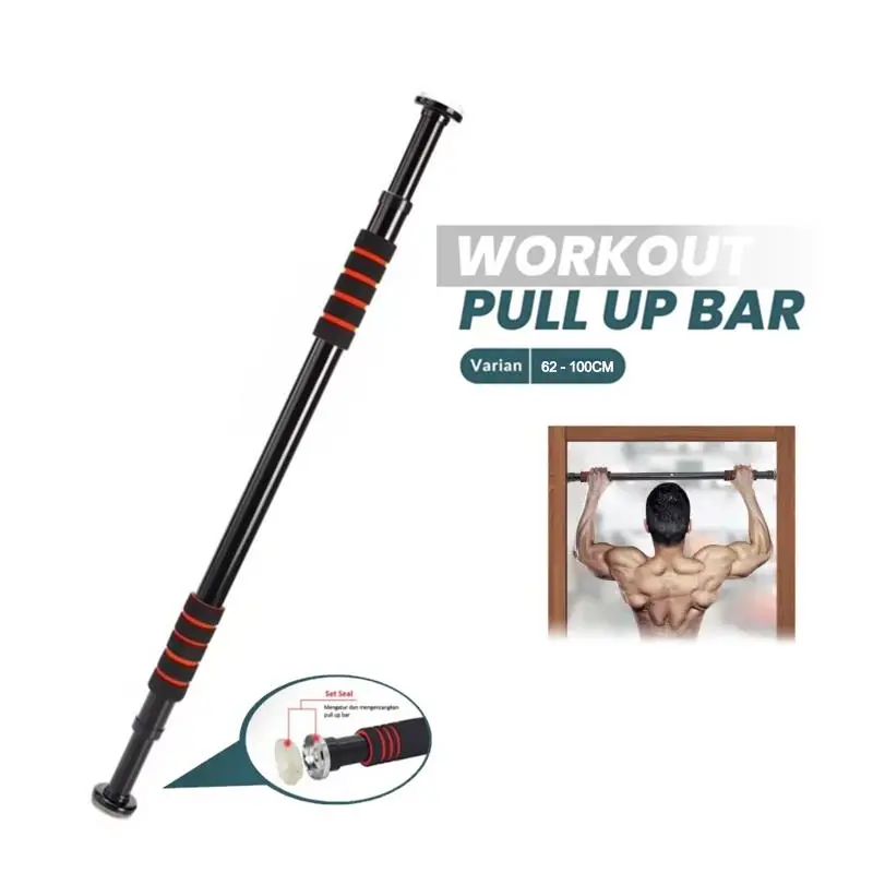 Pull Up Bar Dinding Pintu Door Chinning Alat Untuk Fitness Olahrga 62-100 CM Free Skrup 0