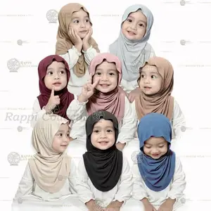 Hijab Instan Anak 2 - 5 Tahun Bergo Huma Bahan Jersey Cooltech Meleyot Pashmina Top Bisa Empat Model