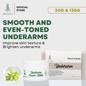 [ UNDERARM BRIGHTENING BUNDLE ] Greenika Underarm Soap + Underarm Power White Cream  for Dark Spots, Gentle Deodorizing Soap for Smooth, Even-Toned Skin, Brightening and Moisturizing Cream for Armpit
