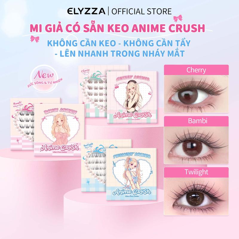 Mi Giả Có Keo Sẵn Anime Crush ELYZZA Lông Mi Tự Dính Không Cần Keo Sợi Mi Tự Nhiên Dễ Gắn & Sử Dụng Nhiều Lần Mi Cụm Phù Hợp Nối Mi & Trang Điểm Hàng Ngày