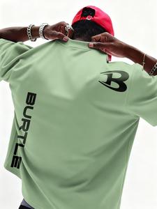 Burtle ミニマルロゴプリントTシャツ ユニセックス オーバーサイズ ルーズフィット 通気性・速乾仕様 ナイトアウト・音楽フェス向け