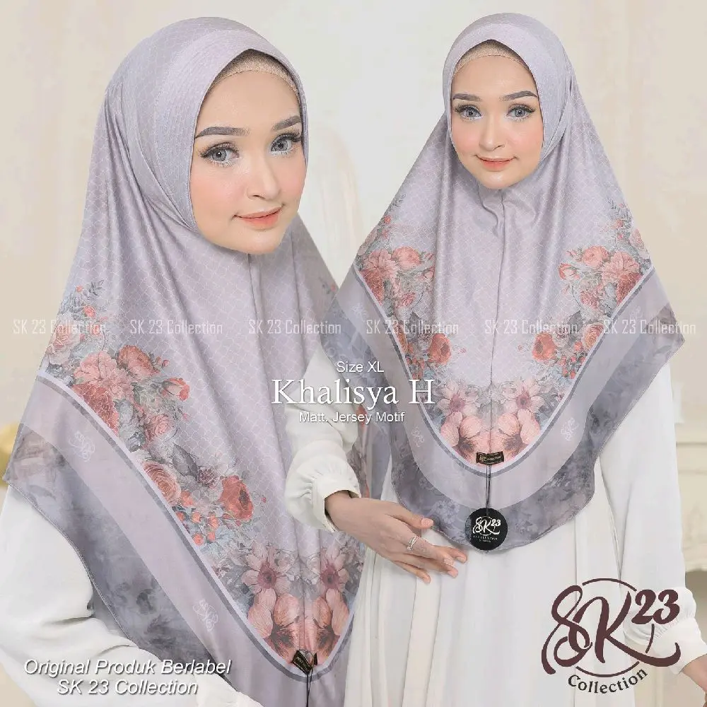Hijab instan / sorong / motif / ukuran oval XL Printing Pad Sporty