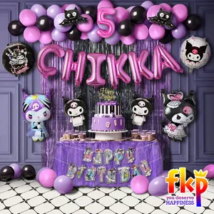 Fun Kids Party Set dekorasi Tema Sanrio / Dekorasi Ulang tahun tema Kuromi / Birthday tema Cinnamoroll / Hbd Tema Melody / Ultah Tema Hello Kitty / Balon Tema Pompompurin / Dekorasi Pocaccho