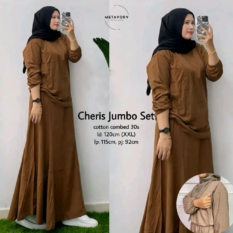 Setelan LD 120cm++ Panjang 70cm++ Jumbo Busui Bukaan Kanan Kiri Combed 30s LD 120cm Baju Wanita Lembut Nyaman one  set  elegan  lebaran 4