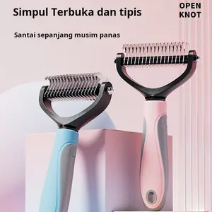 [COD]Sisir mandi anti-hilang stainless steel untuk bulu hewan peliharaan, kucing, anjing, dan kelinci Stainless steel anti-lost bath comb for animal hair,  anti-flea pet grooming comb sisir  anjing penyedot  ketombe sisir  anjing brush alat kutu telurnya