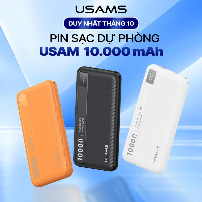[DEAL SỐC] Pin Sạc Dự Phòng USAMS 10000mAh/20000mAh 10W/22.5W CD262/CD263/CD265 | Sạc nhanh 1C+1A | Màn hình LED | Bảo Hành 12 Tháng