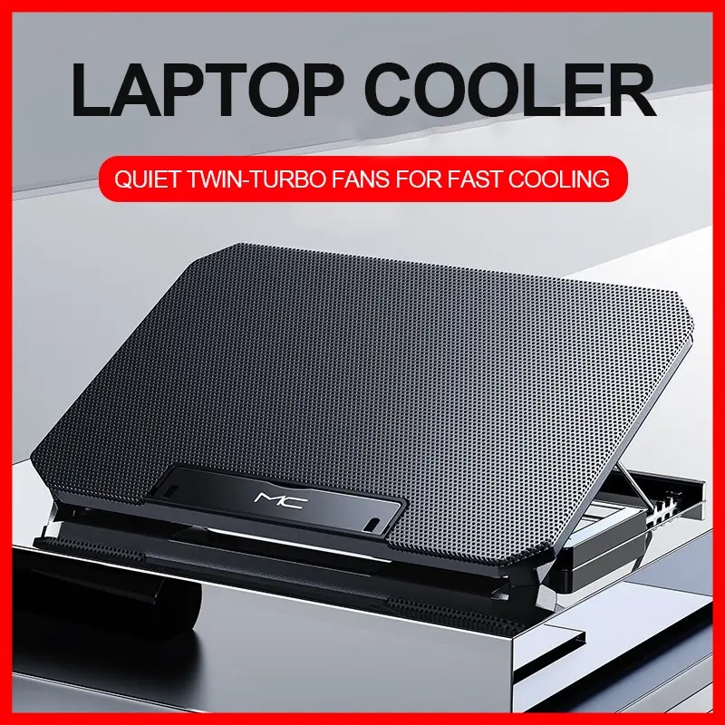 Laptop Cooler Fan Cooling Pad Laptop Cooling Accessories Dual Fans Adjustable Speed With Stand Kipas Laptop Cooling High