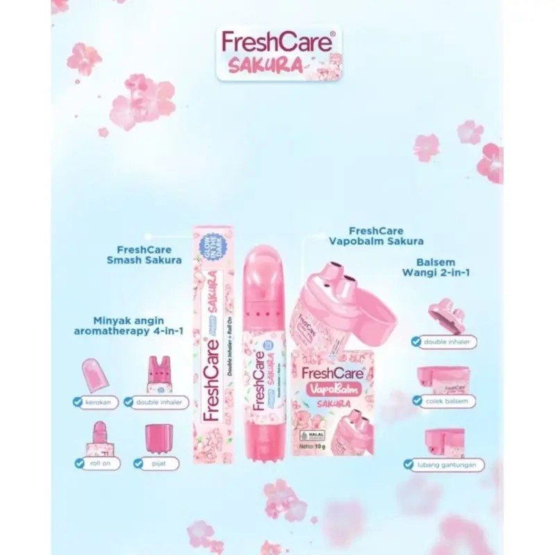 Serta Inhaler FreshCare Smash Sakura Roll On Double Inhaler Pink, Glow In The Dark ...