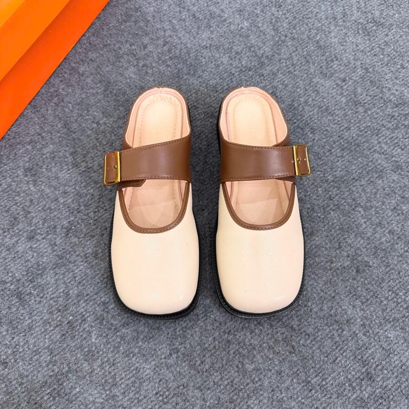 Sục Nữ Thời Trang Mũi Vuông Phối Màu Sang Chảnh, Da Mềm Đi Êm Dễ Phối Đồ SN29 1