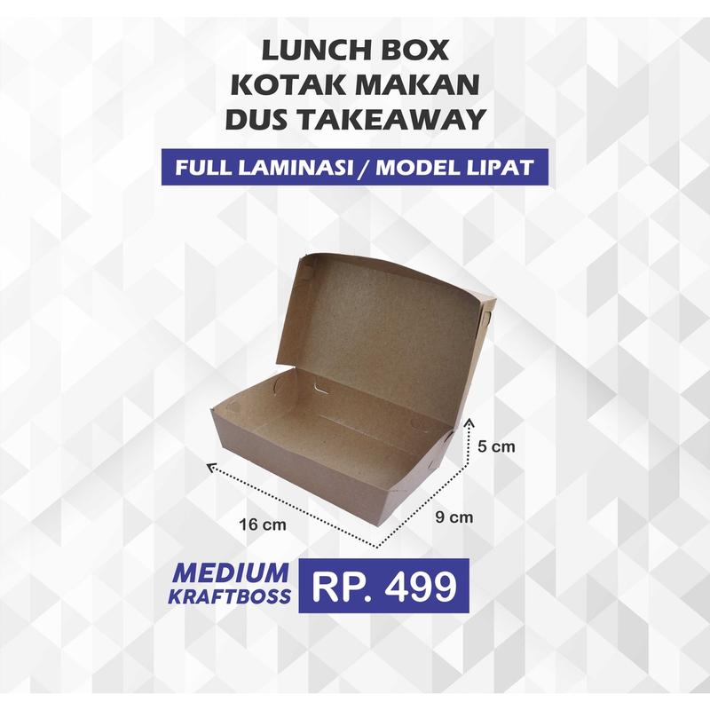LUNCH BOX PAPER / KOTAK MAKAN / DUS KRAFT COKLAT TAKEAWAY / DUS NASI / KOTAK NASI 4