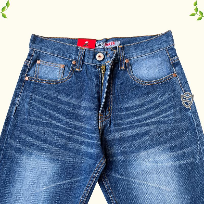 RAVEN Celana Baggy Pants Jeans Pria Gombrong Denim Loose Fit 5