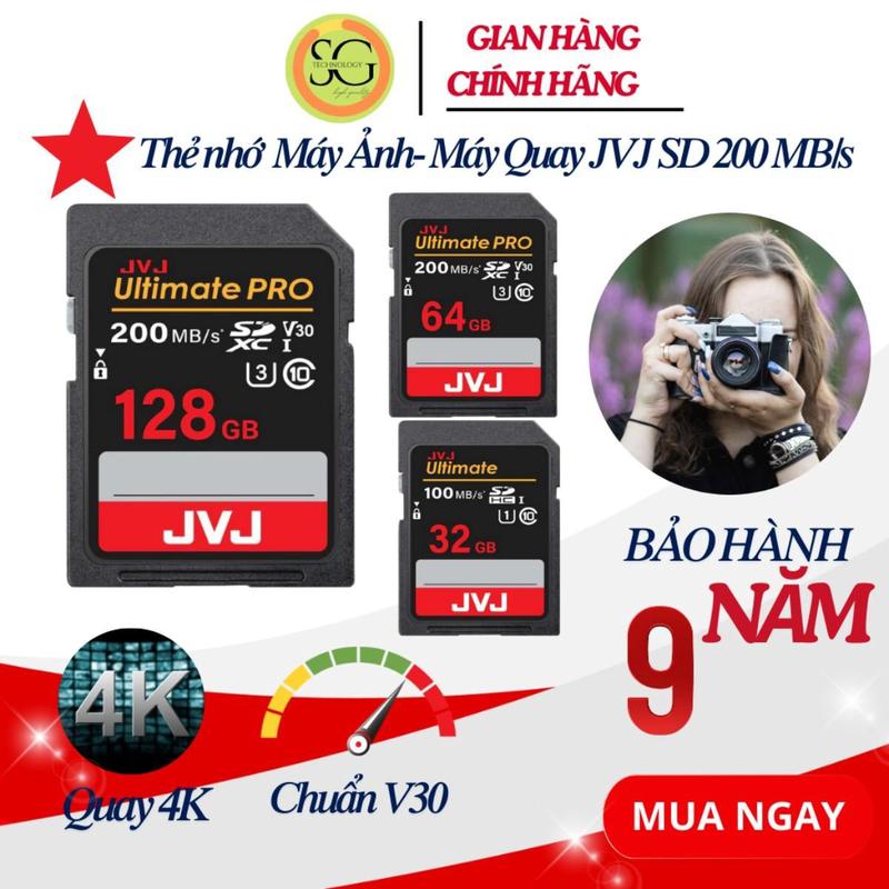 Thẻ nhớ SD 16G 32G 64G 128G JVJ Ultimate Pro Chuẩn V30 U3 Class10 100MB/s sử…