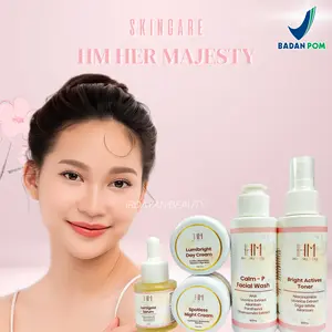 Hm Her Majesty Paket Skincare Brightening Series Day Cream Night Cream Serum Lumigold Facial Wash Toner