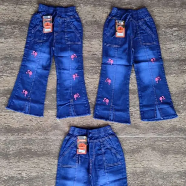 celana kulot/jeans anak anak motif barbie usia (3-10) tahun Santai Jeans Kulot Bordir Perempuan Fashion 2